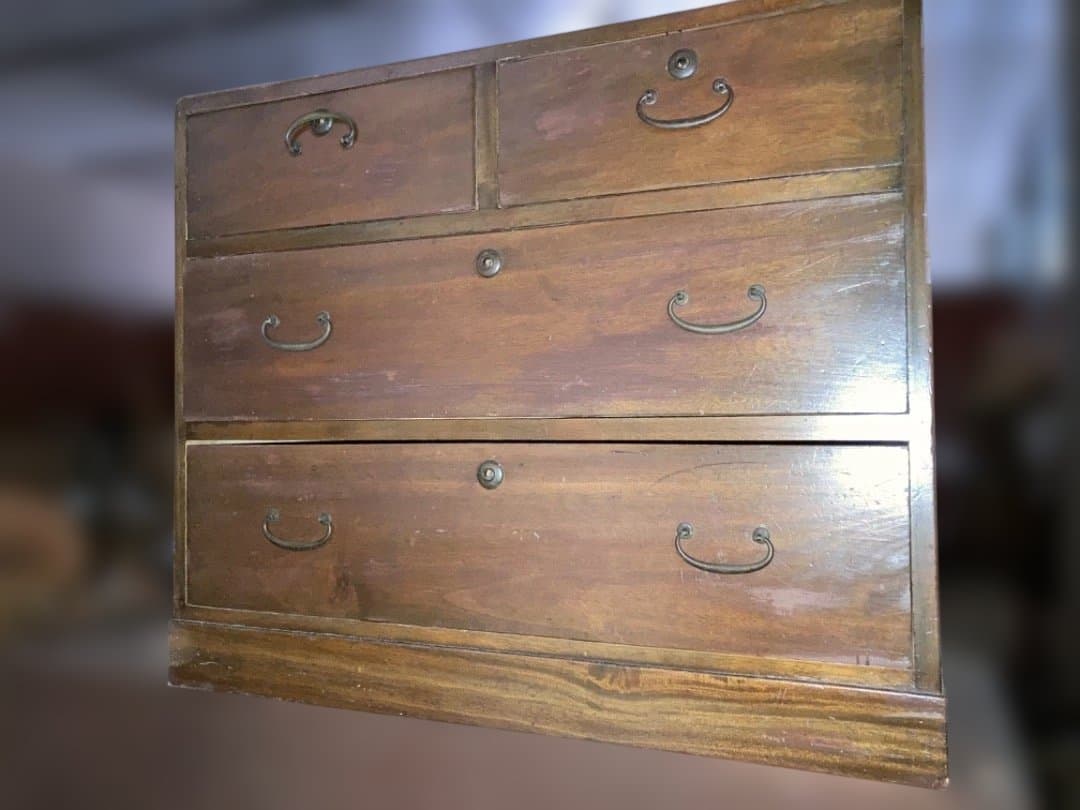 木製タンス 引き出し ダークブラウン