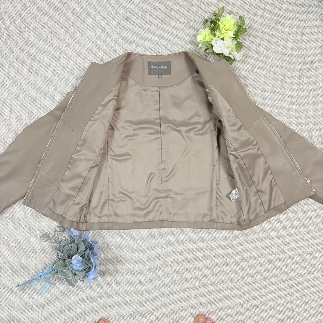 極美品✨ユナイテッドアローズ アデイインザライフラムレザー ノーカラーライダース