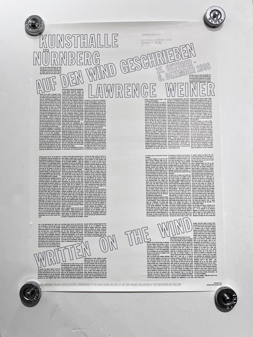 Lawrence Weinerローレンスウェイナー1998年ヴィンテージポスター