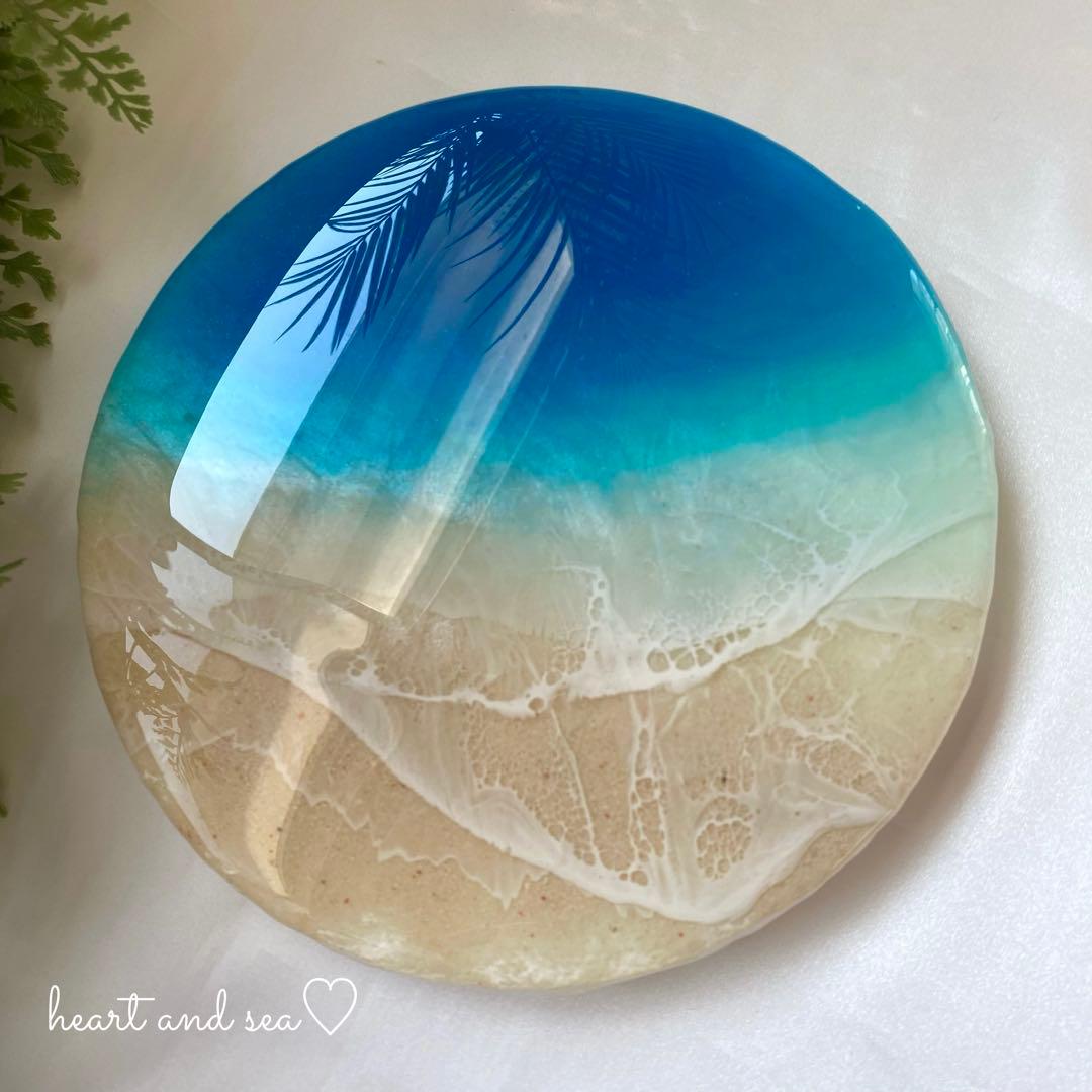 レジンアート　丸型　海アート　オーシャンアート