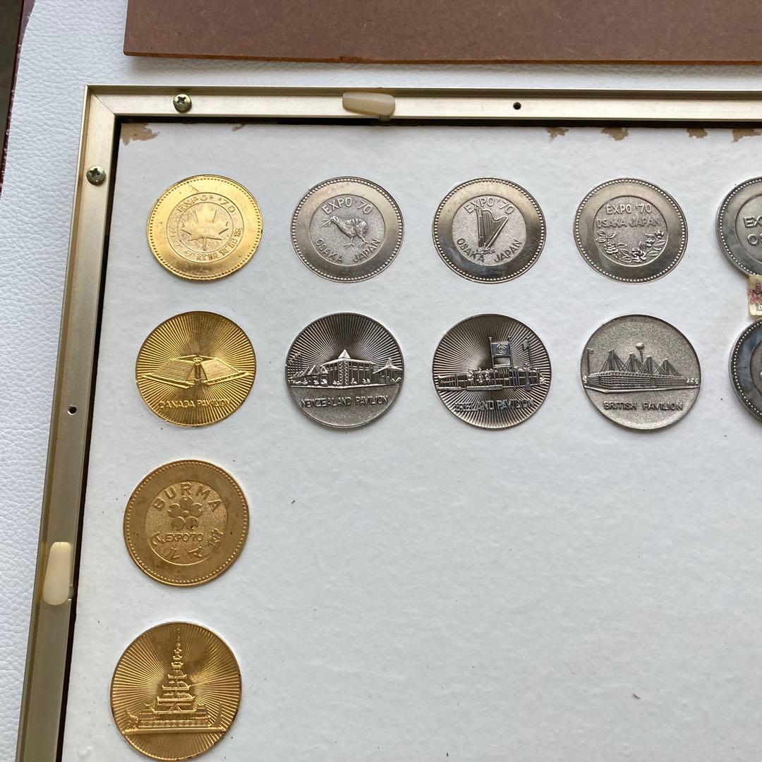 EXPO70 万博 博覧会 パビリオン観覧記念メダル 額装 置物 昭和 レトロ