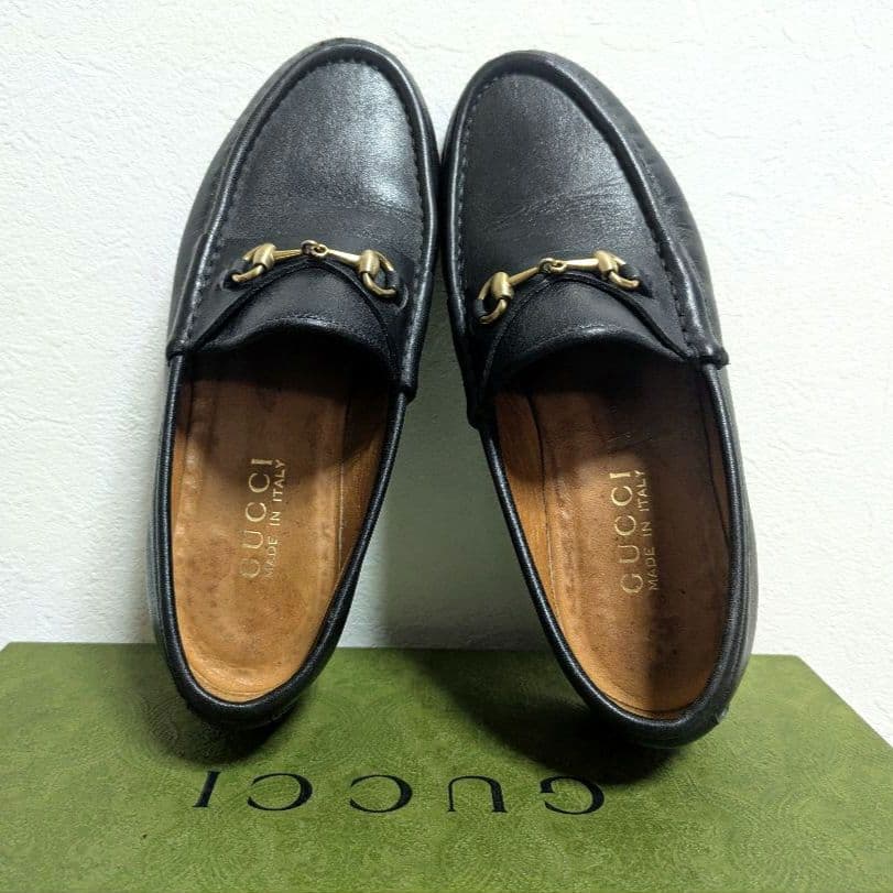 グラP様GUCCI　ヴィンテージ　ホースビットローファー　ラグソール　黒　35C