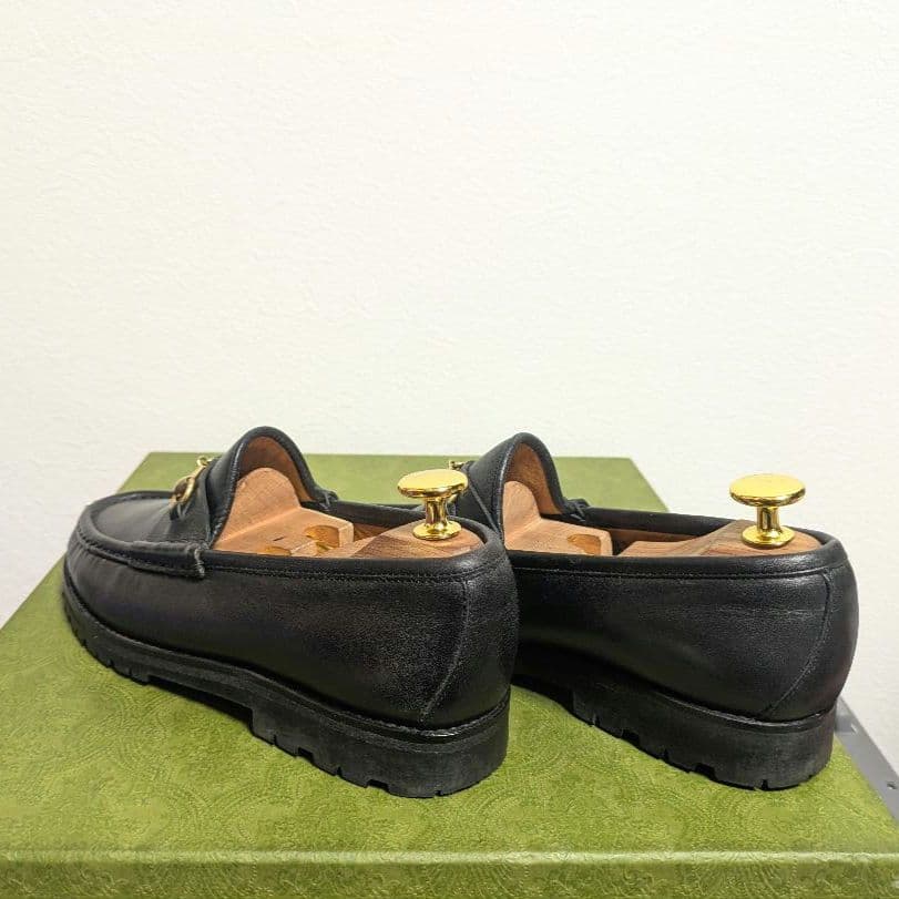 グラP様GUCCI　ヴィンテージ　ホースビットローファー　ラグソール　黒　35C