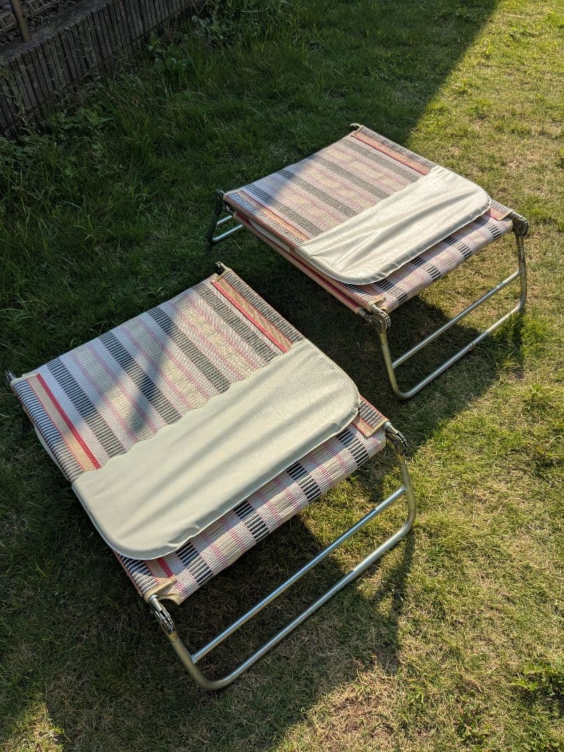 昭和レトロ折りたたみ式サマーベッド 2台セット