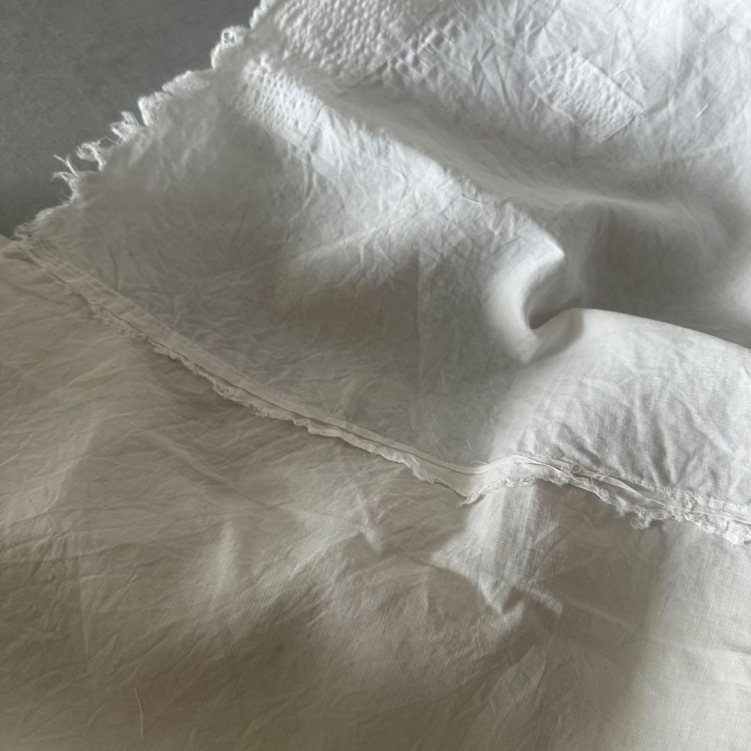 古道具/大判白磁リングの古布カーテン　幅165㎝×丈200㎝