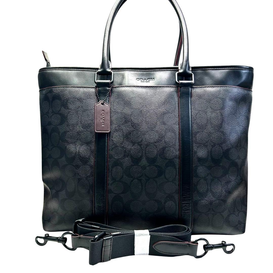 COACH コーチ　ビジネスバッグ　トートバッグ　2way シグネチャー　黒