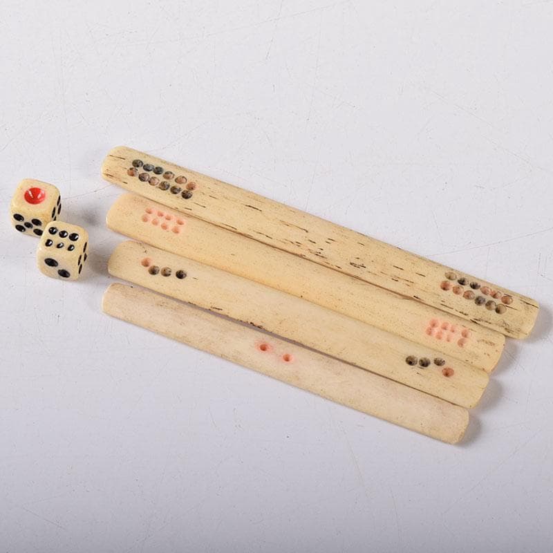 中国　竹嵌　骨牌　背竹牌　麻雀牌　花鳥文蒔絵朱塗箱付　D　8707