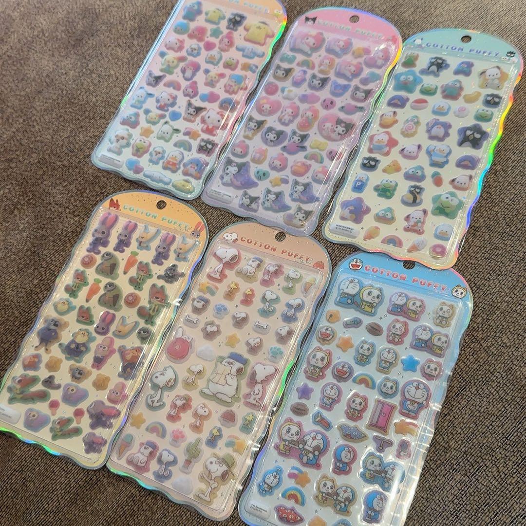 コットンパフィ　サンリオ　ドラえもん　ズートピア　スヌーピー