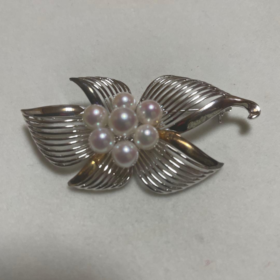 アコヤ真珠 ブローチ SILVER K18