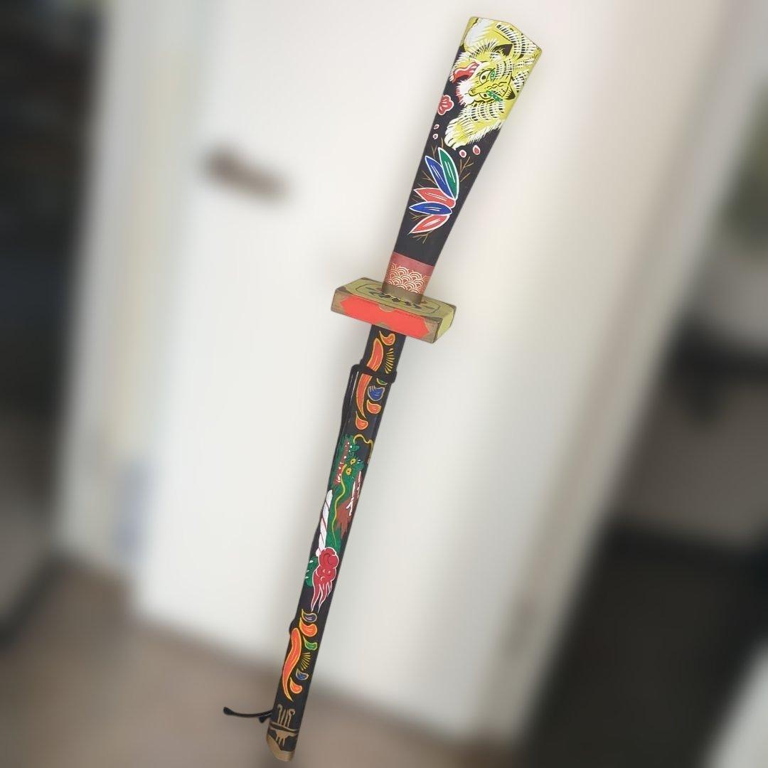 レトロ　民芸　菖蒲太刀　飾り木製　端午の節句　縁起物　刀　太刀