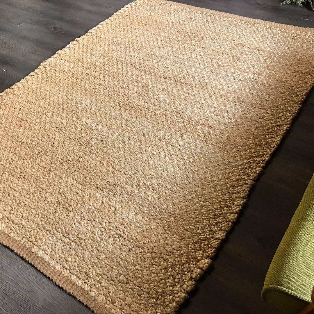 144x197cm ラグ ラグマット 麻 ジュート 夏用 天然素材 店舗使用可
