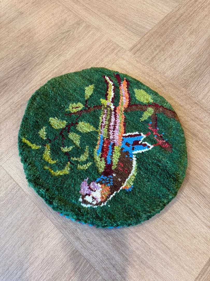 ペルシャギャッベ (ギャベ) チェアマット 46x40丸 ギャッベ ラグ