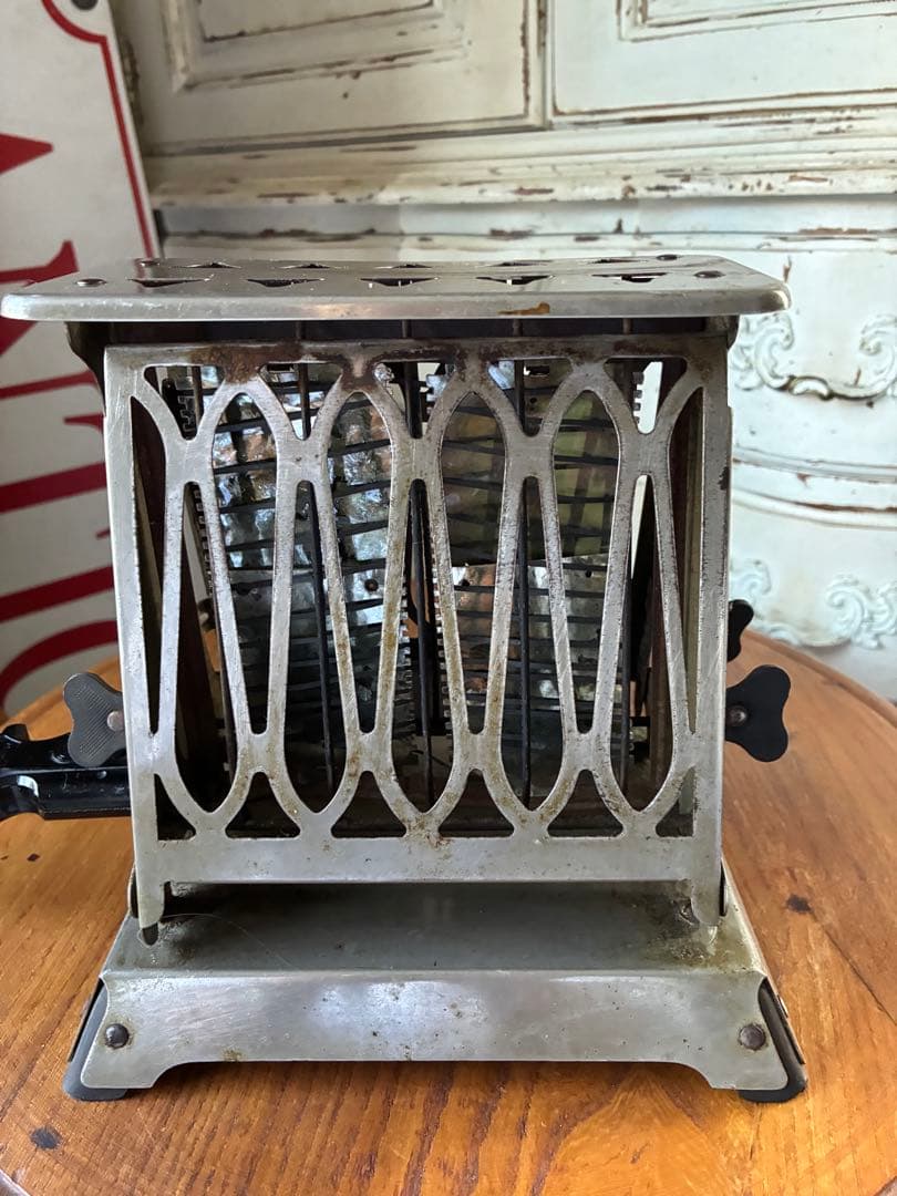 アンティーク　トースター　メタリック　美しい　メタルトースター　アメリカ30年代