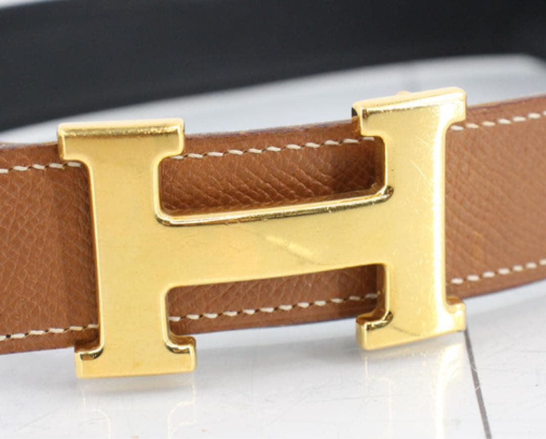 エルメス　Hバックル　コンスタンス　ベルト　ゴールド　ブラウン　レザー
