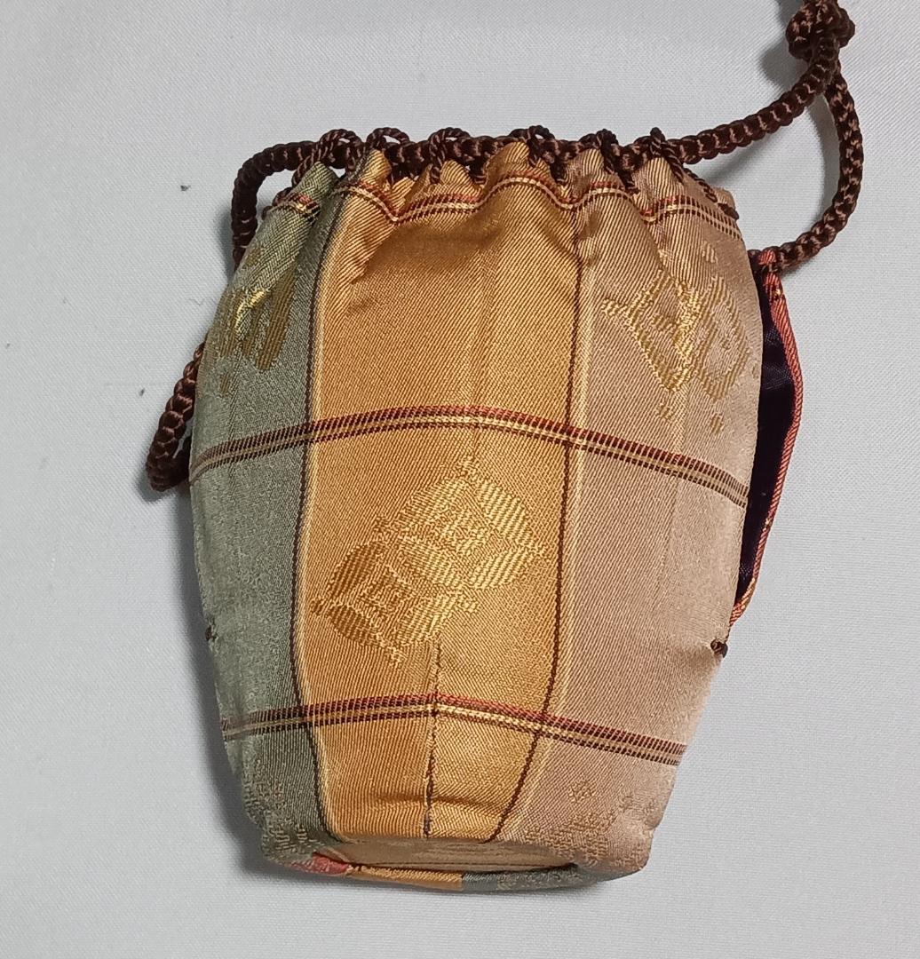 茶道具　丹波立杭焼　信水窯　市野信水作　丹波尻張茶入　宝尽間道仕覆付　美品！！