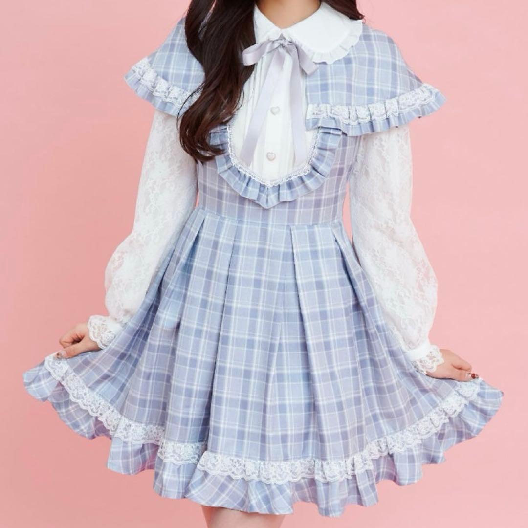 シークレットハニー 袖レースケープ付ワンピース