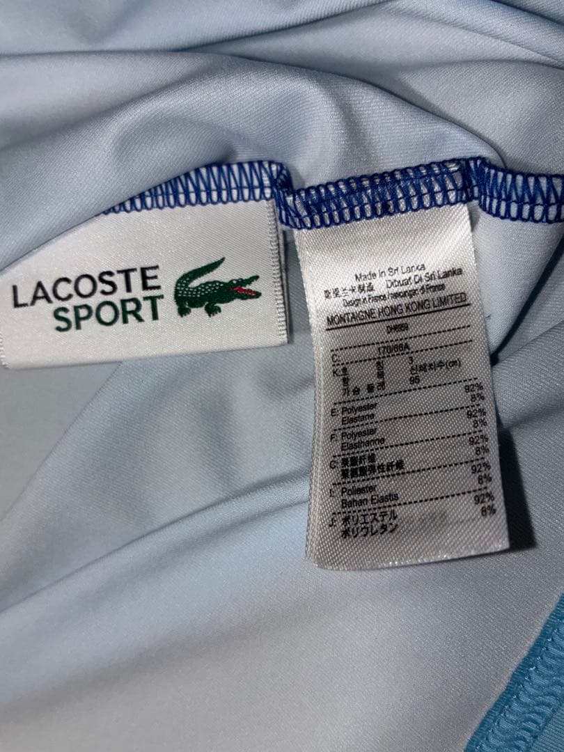 美品 ラコステ ジョコビッチ ポロシャツ ゲームシャツ テニス Mサイズ相当 青