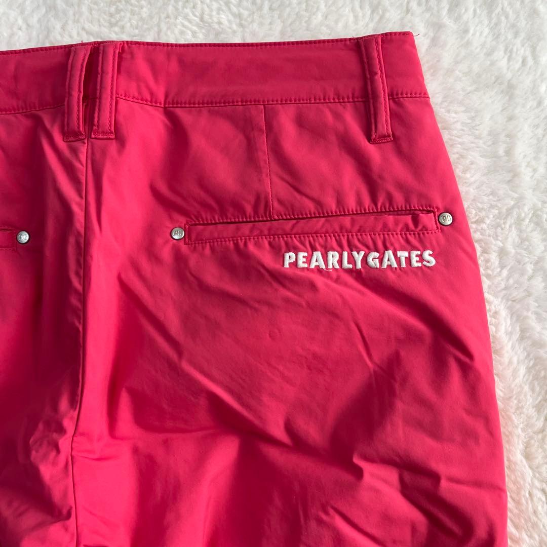 美品 パーリーゲイツ ゴルフ 中綿パンツ 蓄熱 暖パン ロゴ刺繍 ピンク 1