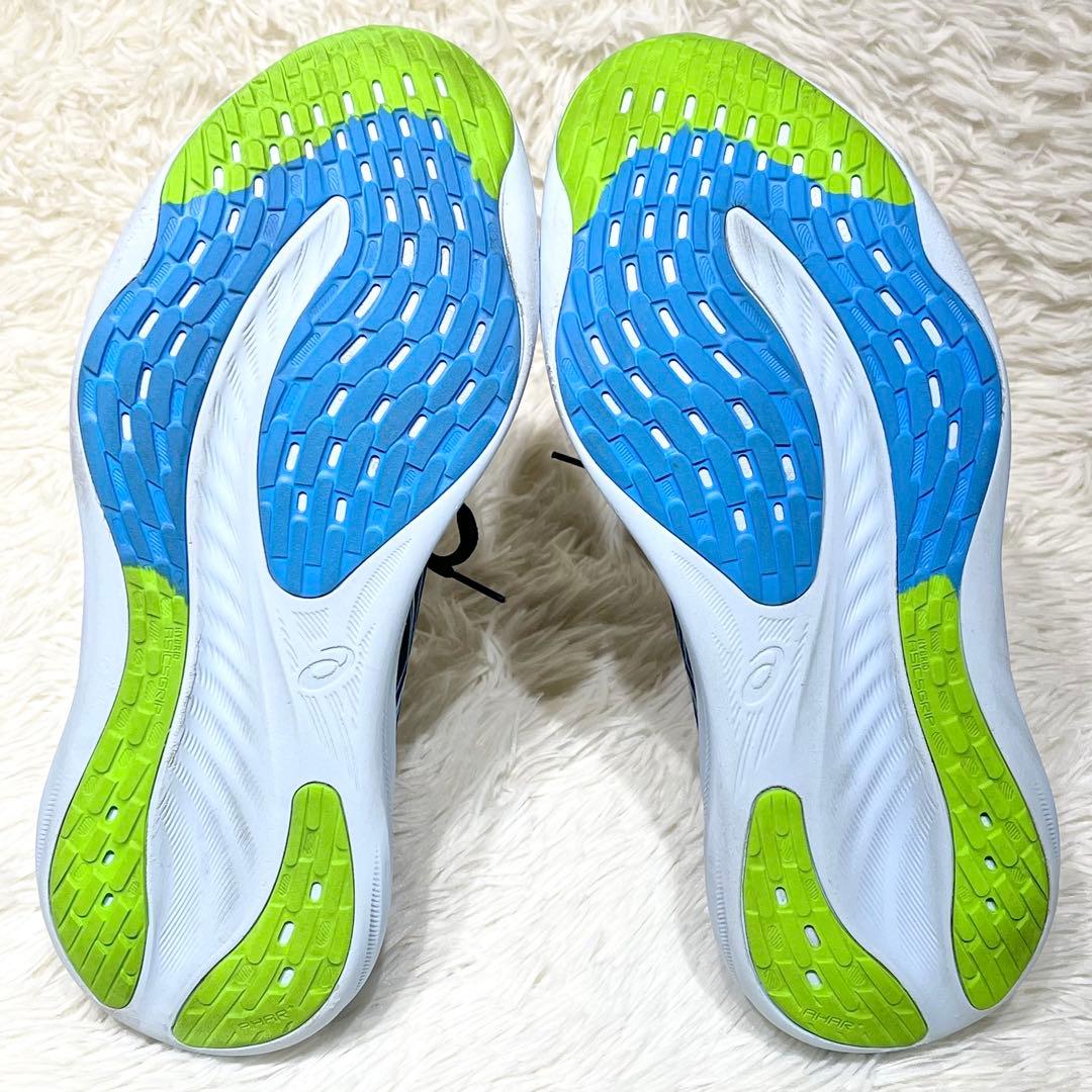 極美品☆アシックス ゲルニンバス26 ブルー 26.5㎝ ランニング ジョギング