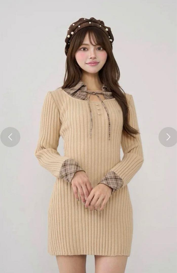 ダーリッチ レイヤードライクニットミニワンピース