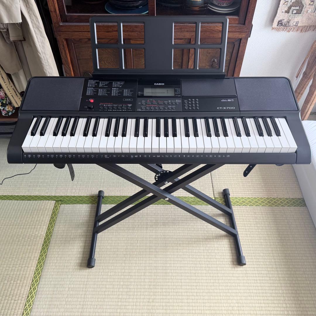 【美品】CASIO CT-X700 電子キーボード アダプタ 譜面立て スタンド