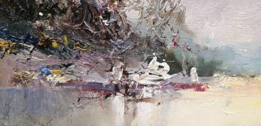 1【真作】アンナ・オルシェウスカ 油彩 1988年 ポーランド 風景画 自然