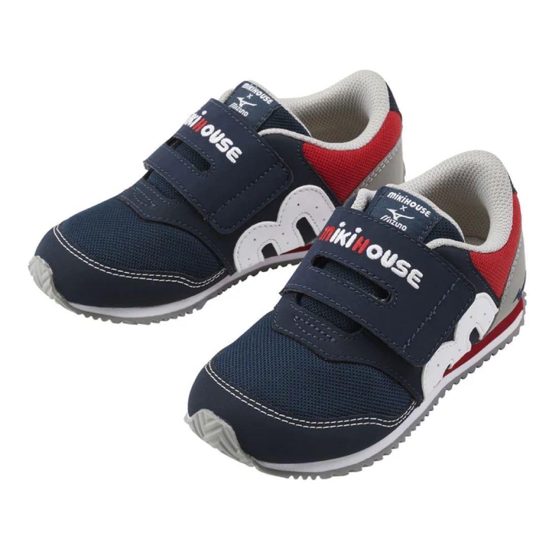i*e様 ミキハウス 現行品 ミズノコラボ キッズシューズ 紺 17.5cm