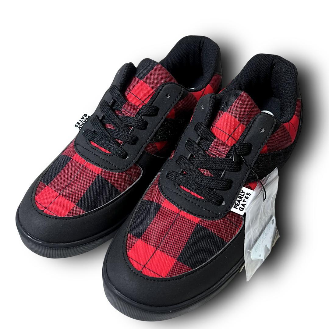 25cm パーリーゲイツ バッファローチェックゴルフシューズ ユニセックスモデル