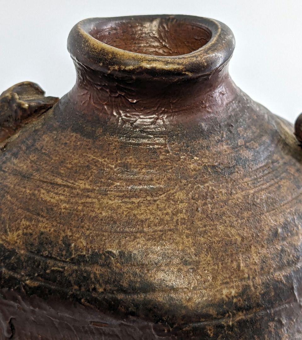 超希少 木南知加選 備前焼 舟虫花入 花器 フラワーベース 花瓶 華道具 花生