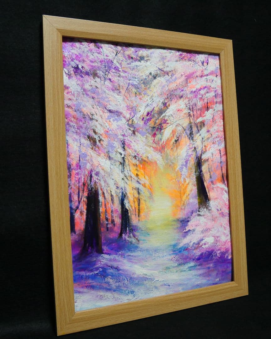 油絵 絵画 【冬の朝日】