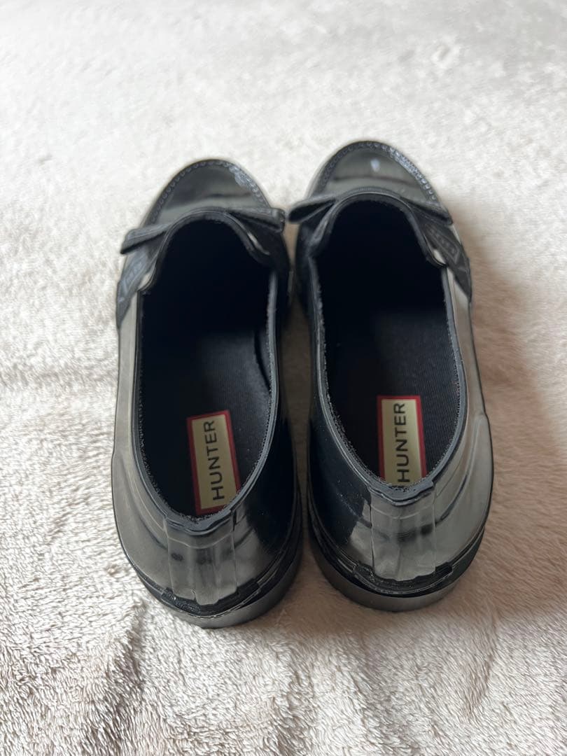 美品 HUNTER ハンター ボウ グロス ペニー レインローファー 24㎝