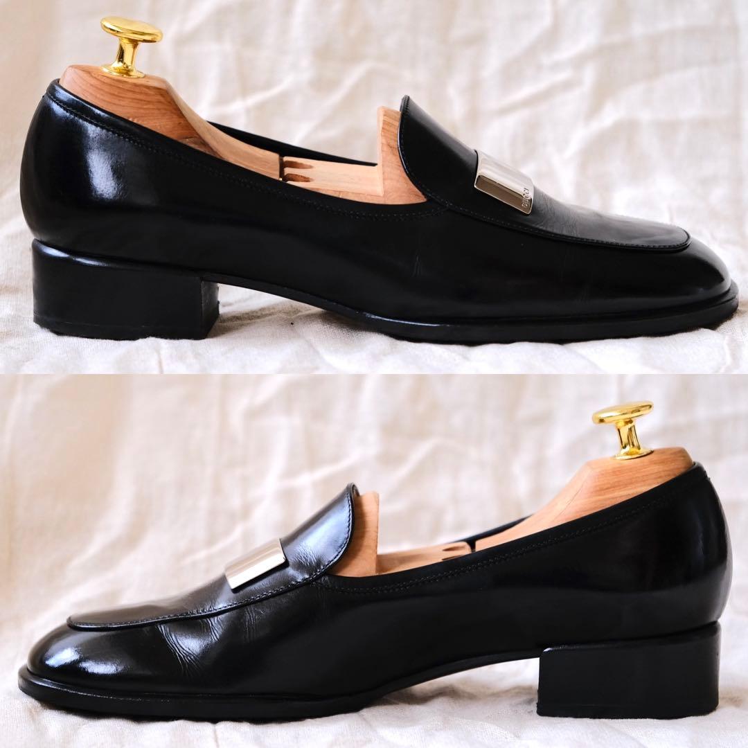 GUCCIグッチ ラウンドスクエアバックルローファー黒36 1/2C