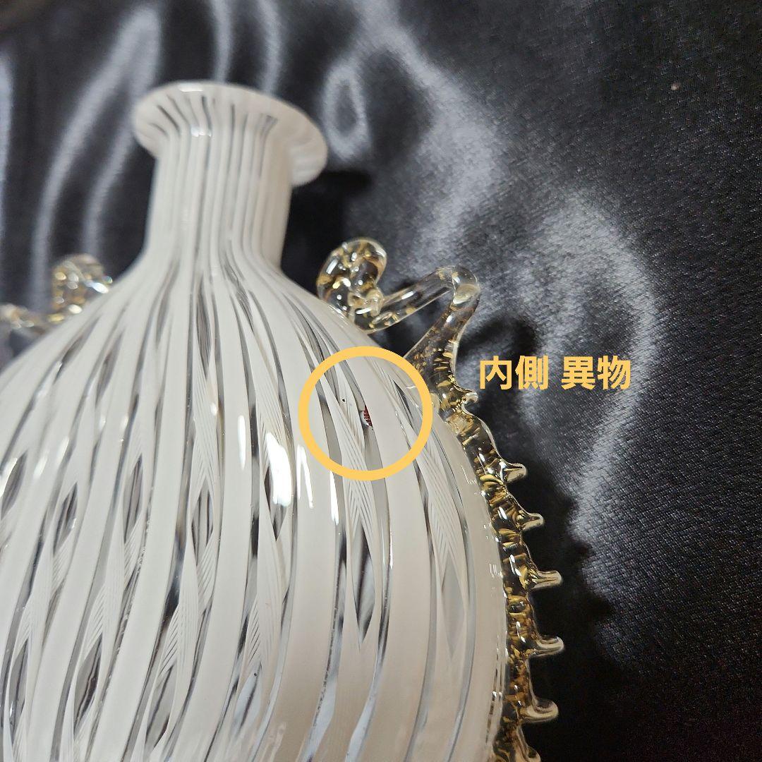 ベネチアンガラス ムラーノガラス レース柄 蓋付き オブジェ イタリア