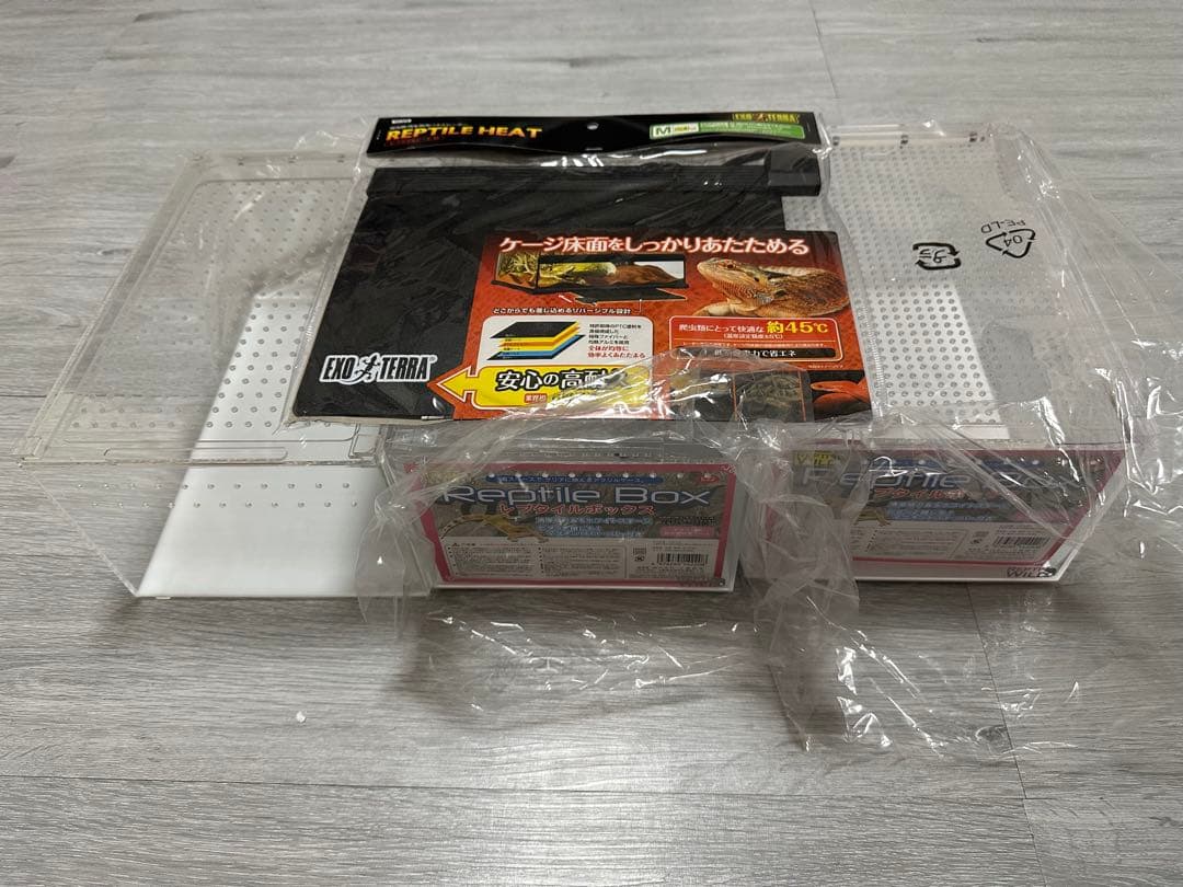レプタイルボックス　レプタイルヒートM セット売り　爬虫類　ケージ　シートヒータ