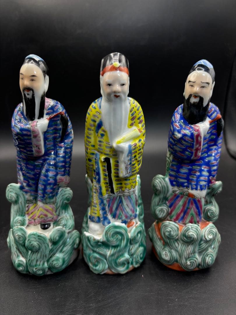 中国美術 古玩 色絵陶人形 陶器人形 高さ約18cm 置物 オブジェ 古董品