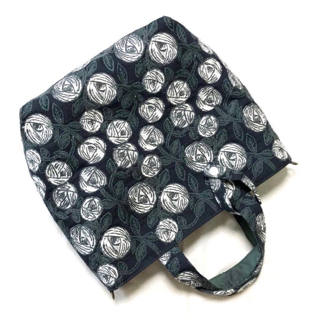 【ご予約品】ミナペルホネン rosy ブルーグリーン パニーニ型トート