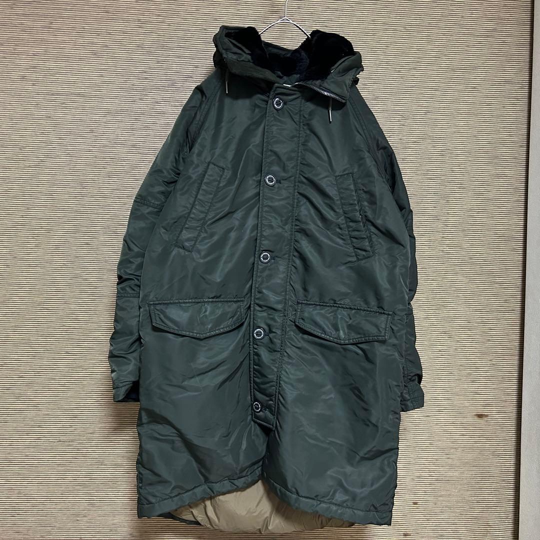 【ノースフェイス】ダウンジャケット モッズコート　MA1　刺繍　カーキーC5