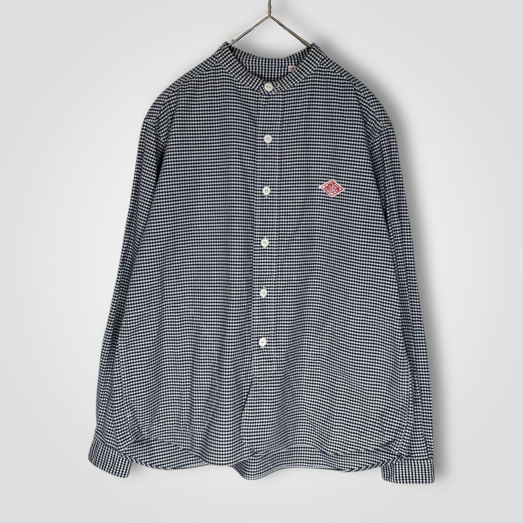 1710◆DANTON ダントン バンドカラーシャツ ノーカラーシャツ 38