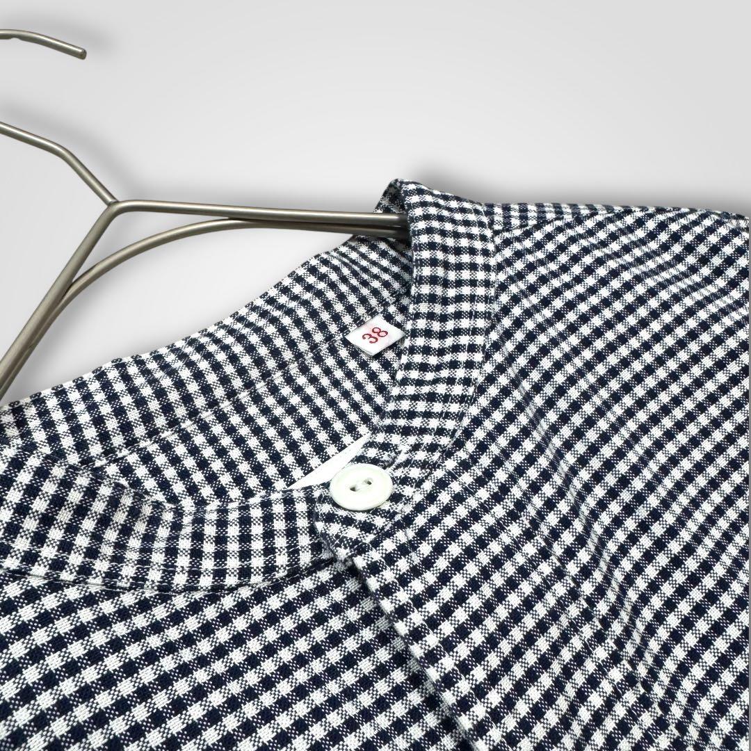 1710◆DANTON ダントン バンドカラーシャツ ノーカラーシャツ 38