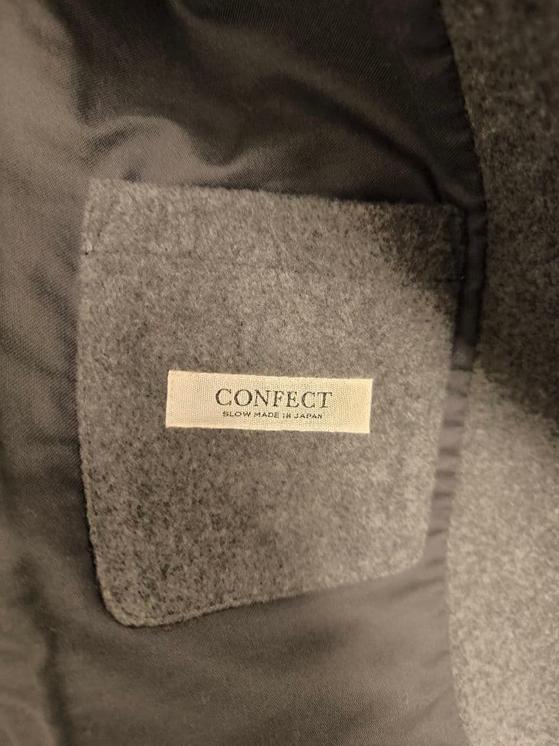 最終値下げ　コンフェクト　ウールモッサー　クルーネックベスト　ダークグレー