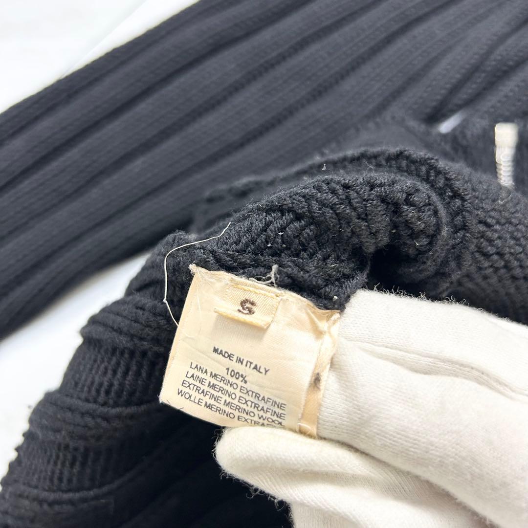 名作 HERMES ドライバーズニット フルジップ ローゲージ ジャケット S黒