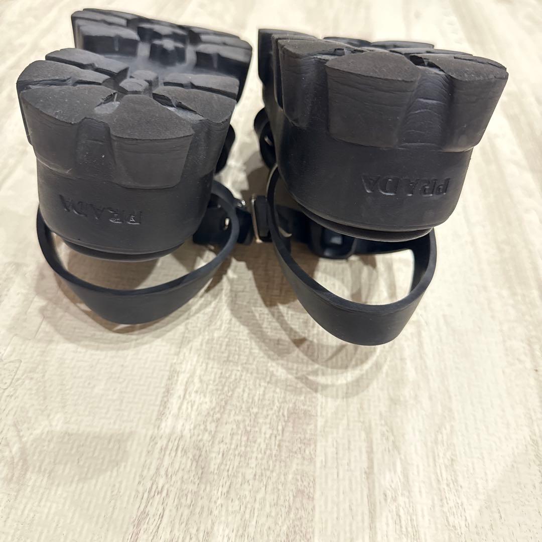 PRADA モノリス ラバーサンダル ブラック トライアングルロゴ 黒37