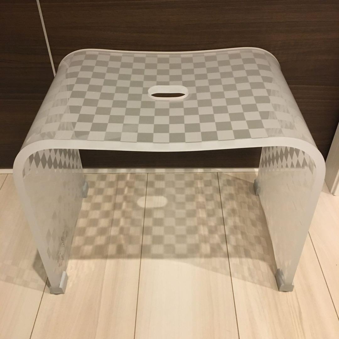 お得◎新品未使用　アクリル　バスチェア　センコー　チェッカー　L アイボリー