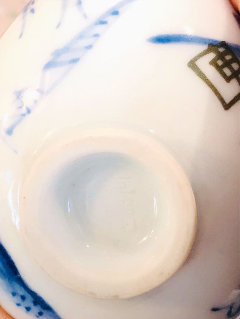 京焼染付寶瓶/ 湯冷/茶碗6点揃い　田能村直入 / 画 | 明治-19世紀頃