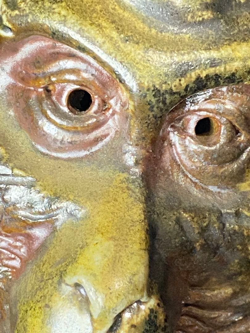 Green 備前焼 木村陶雲 置物 2点 布袋　備前