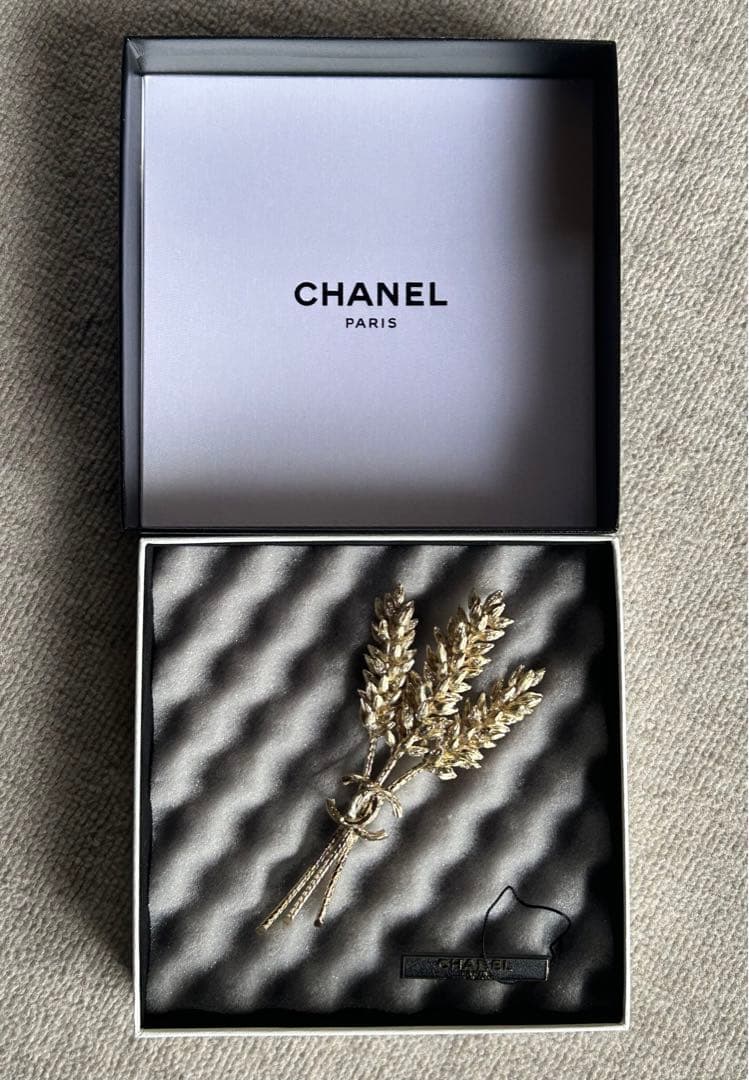 Ｙs　美品　CHANEL ゴールド 稲穂モチーフブローチ 希少　14cm