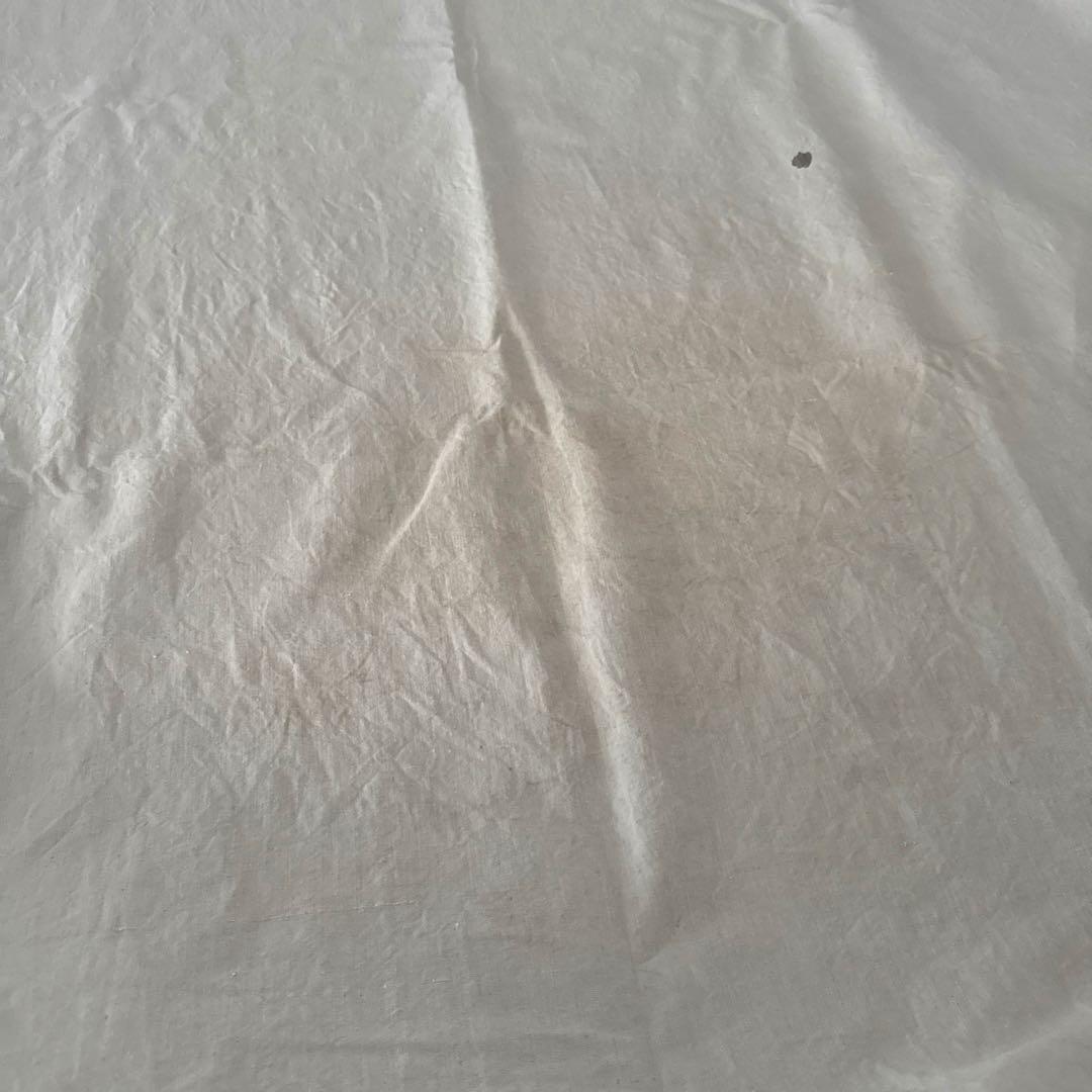 ［訳あり］フランスアンティーク　モノグラム刺繍入り　メティス生地　大判カバー