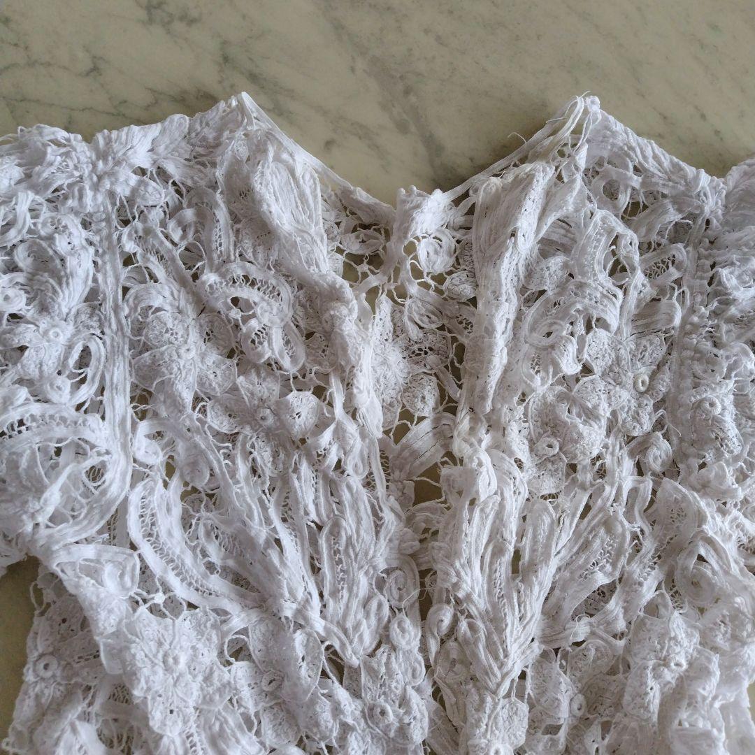 アンティーク　テープレースカーディガン