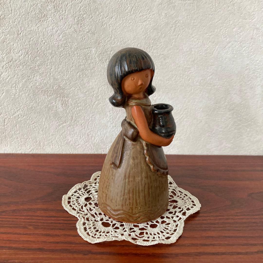 フラワーガール　陶器　置物　スウェーデン　北欧　ヴィンテージ
