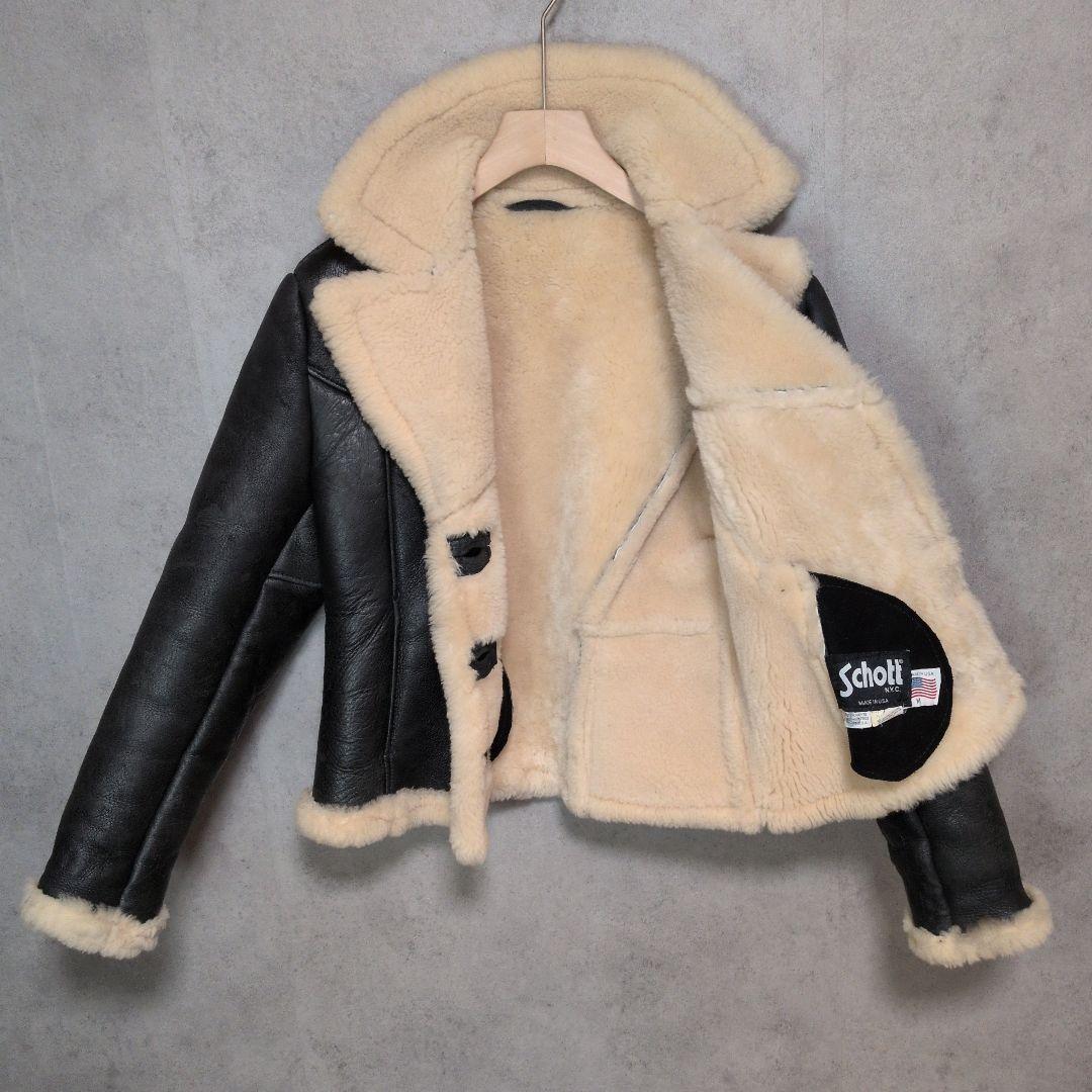USA製 Schott 266SW ムートンジャケット 羊革 レディース M